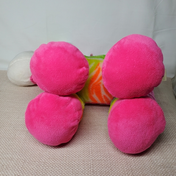 Dan Dee Collectors Choice NEON Rainbow Striped Pony Horse Plush Yarn Tail & Mane - Picture 6 of 6